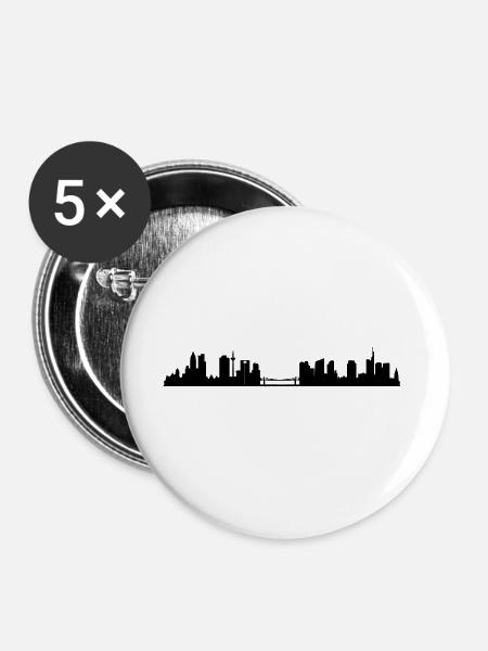 Frankfurt - Buttons large 2.2''/56 mm (5-pack) - white