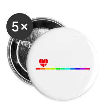 I love Techno - Buttons large 2.2''/56 mm (5-pack) - white - Front