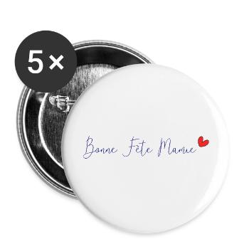 MUTTERTAG. - GUTE OMA-PARTY. ICH LIEBE DICH, OMA. - Buttons groß 56 mm (5er Pack) - Weiß - Vorne