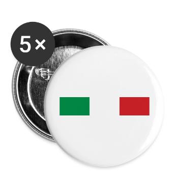 Italien-Banner - Buttons groß 56 mm (5er Pack) - Weiß - Vorne