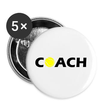 tennis coach - Lot de 5 grands badges (56 mm) - blanc - Devant