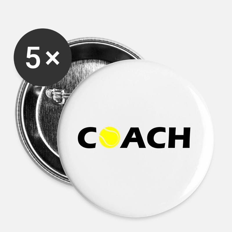 tennis coach - Buttons large 2.2''/56 mm (5-pack) - white