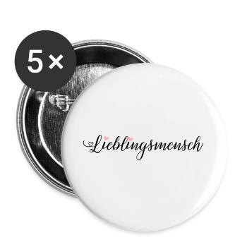 Lieblingsmensch - Buttons groß 56 mm (5er Pack) - Weiß - Vorne