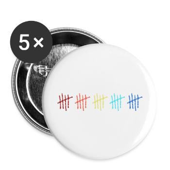 25. geburtstag jubiläum 25 jahre fünfundzwanzig - Buttons groß 56 mm (5er Pack) - Weiß - Vorne