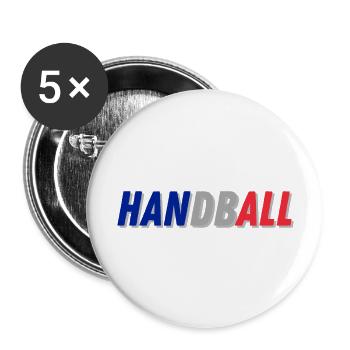 handball France - Lot de 5 grands badges (56 mm) - blanc - Devant