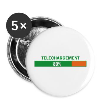 Telechargement 80% - Lot de 5 grands badges (56 mm) - blanc - Devant