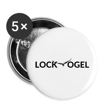 Lockvogel Lustiger Spruch Wortspiel - Lokvogel - Buttons groß 56 mm (5er Pack) - Weiß - Vorne