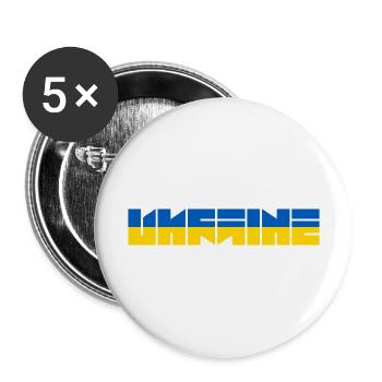 Ukraine Drapeau de la Paix Jaune Bleu - Lot de 5 grands badges (56 mm) - blanc - Devant