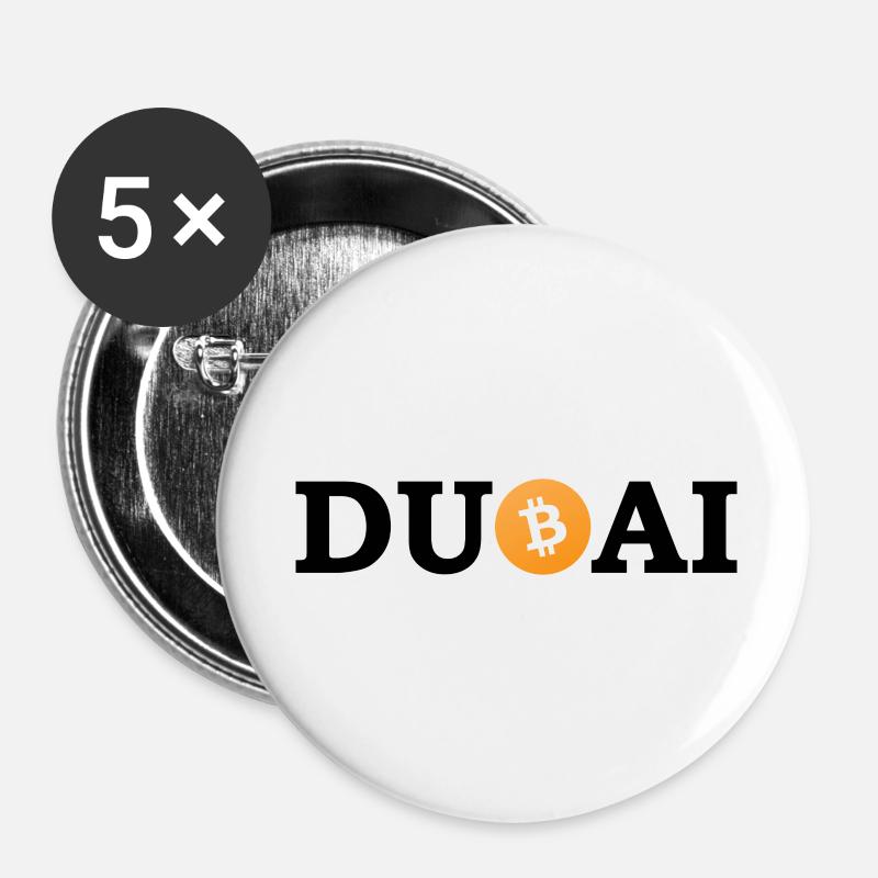 Bitcoin Dubai - Buttons large 2.2''/56 mm (5-pack) - white