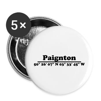 Coordonnées de Paignton - Lot de 5 grands badges (56 mm) - blanc - Devant