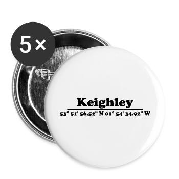 Coordonnées de Keighley - Lot de 5 grands badges (56 mm) - blanc - Devant