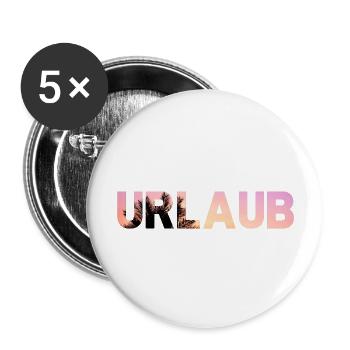 Urlaub Strand Sonnenuntergang Ferien Palmen Sonne - Buttons groß 56 mm (5er Pack) - Weiß - Vorne