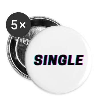 Single - Shirt für alle Singles - Buttons groß 56 mm (5er Pack) - Weiß - Vorne