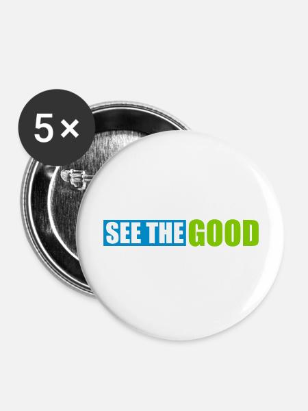 see the good Zitat - Buttons groß 56 mm (5er Pack) - Weiß