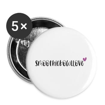 Smoothie Bowl Foodie Smoothiebowllove Cadeau - Lot de 5 grands badges (56 mm) - blanc - Devant
