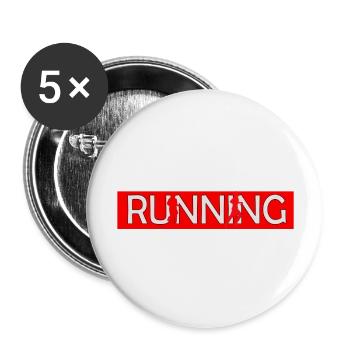Running - Buttons groß 56 mm (5er Pack) - Weiß - Vorne