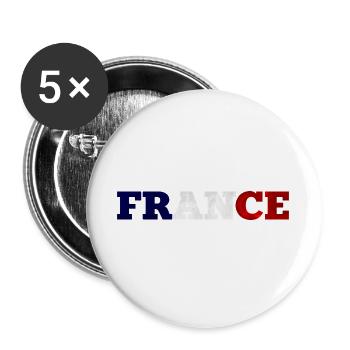France - Lot de 5 grands badges (56 mm) - blanc - Devant