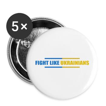 fight like ukranian - Buttons large 2.2''/56 mm (5-pack) - white - Front