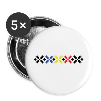 Traditional romanian motifs - Buttons large 2.2''/56 mm (5-pack) - white - Front