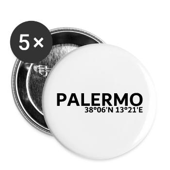 Palermo coordinates - Buttons large 2.2''/56 mm (5-pack) - white - Front