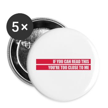 too close to me - Buttons large 2.2''/56 mm (5-pack) - white - Front
