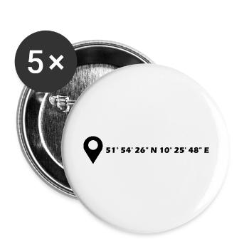 Coordonnées Goslar - Lot de 5 grands badges (56 mm) - blanc - Devant