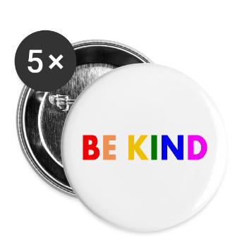 Be kind - Buttons large 2.2''/56 mm (5-pack) - white - Front