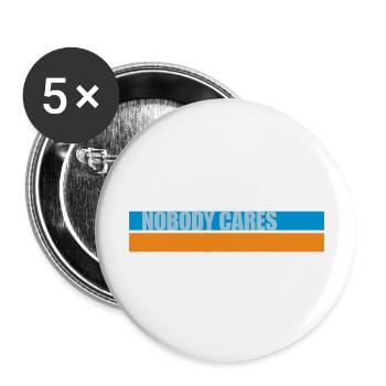 nobody cares work harder - Buttons groß 56 mm (5er Pack) - Weiß - Vorne
