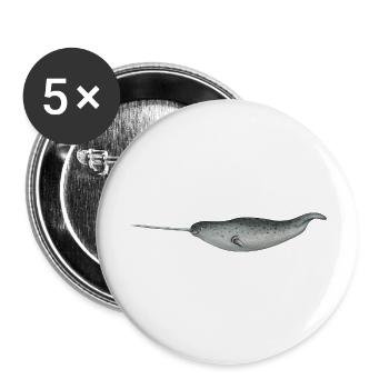 Narrwal - Buttons large 2.2''/56 mm (5-pack) - white - Front