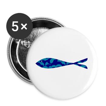 SARDINE. FISH. APRIL FOOL. EASTER. SEA - Buttons large 2.2''/56 mm (5-pack) - white - Front