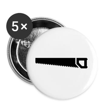 Säge - Buttons groß 56 mm (5er Pack) - Weiß - Vorne