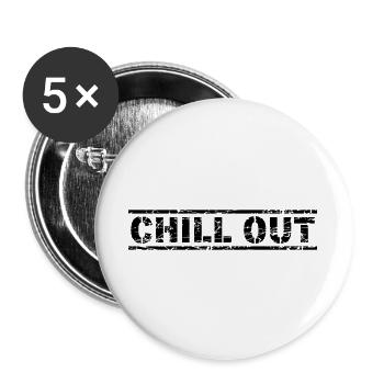 Chill Out - Buttons groß 56 mm (5er Pack) - Weiß - Vorne