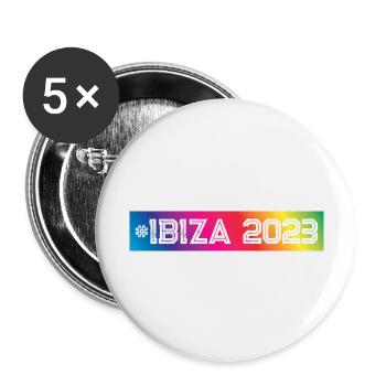 Ibiza 2023 Colorful - Buttons large 2.2''/56 mm (5-pack) - white - Front