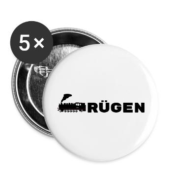 Rasender Roland Rügen - Buttons groß 56 mm (5er Pack) - Weiß - Vorne
