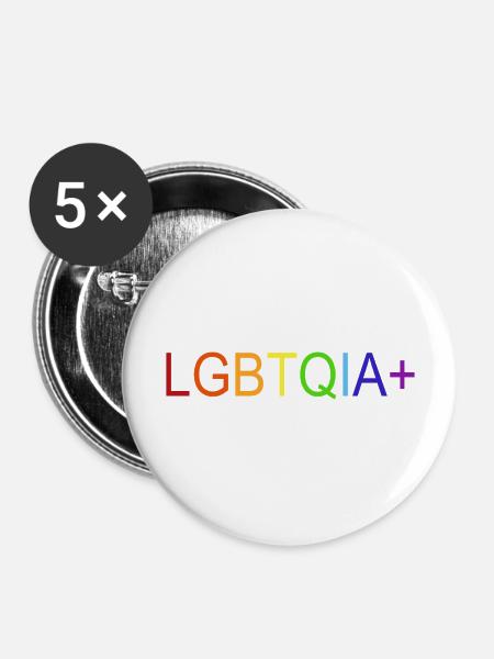LGBTQIA+ - Buttons groß 56 mm (5er Pack) - Weiß