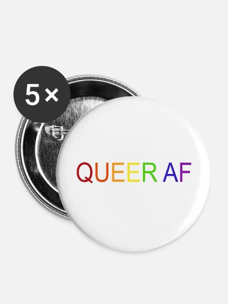 Queer AF - Buttons groß 56 mm (5er Pack) - Weiß