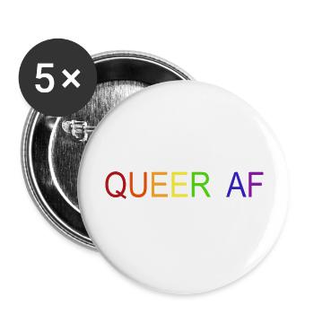 QUEER AF - Buttons groß 56 mm (5er Pack) - Weiß - Vorne