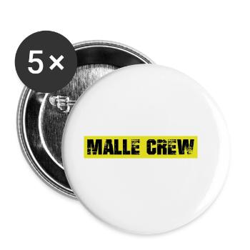 Malle Crew - Buttons groß 56 mm (5er Pack) - Weiß - Vorne