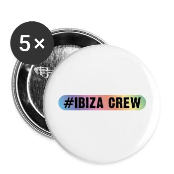 Ibiza Crew - Buttons groß 56 mm (5er Pack) - Weiß - Vorne