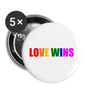 Love wins - Buttons large 2.2''/56 mm (5-pack) - white - Front