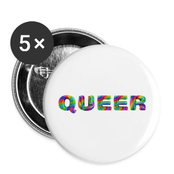 Queer - Buttons groß 56 mm (5er Pack) - Weiß - Vorne