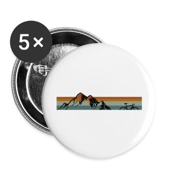 Mountain and MTB - Buttons large 2.2''/56 mm (5-pack) - white - Front