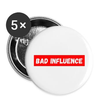 Schlechter Einfluss - Buttons groß 56 mm (5er Pack) - Weiß - Vorne