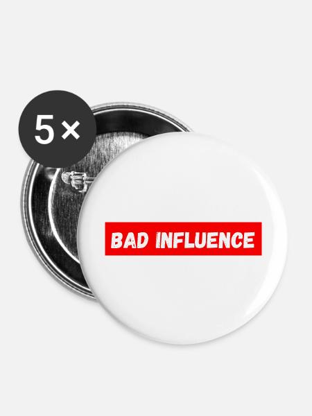 Bad influence - Buttons large 2.2''/56 mm (5-pack) - white