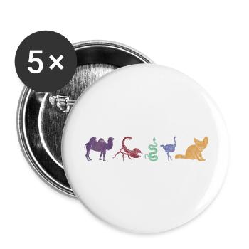 Boho Line Art Design, Series "Desert" - Buttons large 2.2''/56 mm (5-pack) - white - Front