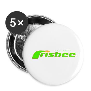 Frisbee vert ultime - Lot de 5 grands badges (56 mm) - blanc - Devant