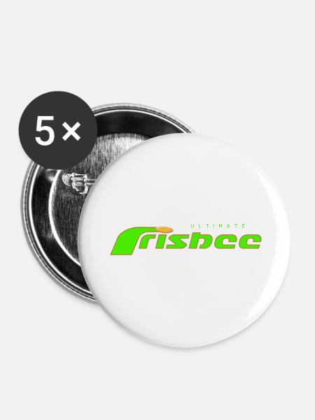 ultimate frisbee green - Buttons groß 56 mm (5er Pack) - Weiß