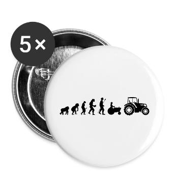 Tractor evolution - Buttons large 2.2''/56 mm (5-pack) - white - Front
