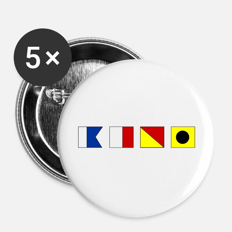 Ahoi - Buttons groß 56 mm (5er Pack) - Weiß