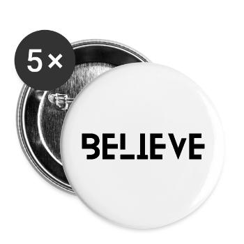 Believe - Buttons groß 56 mm (5er Pack) - Weiß - Vorne
